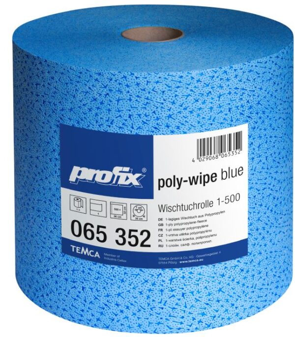 PROFIX POLY WIPE Plus - Netkaná priemyselná utierka modrá; 500 útržkov